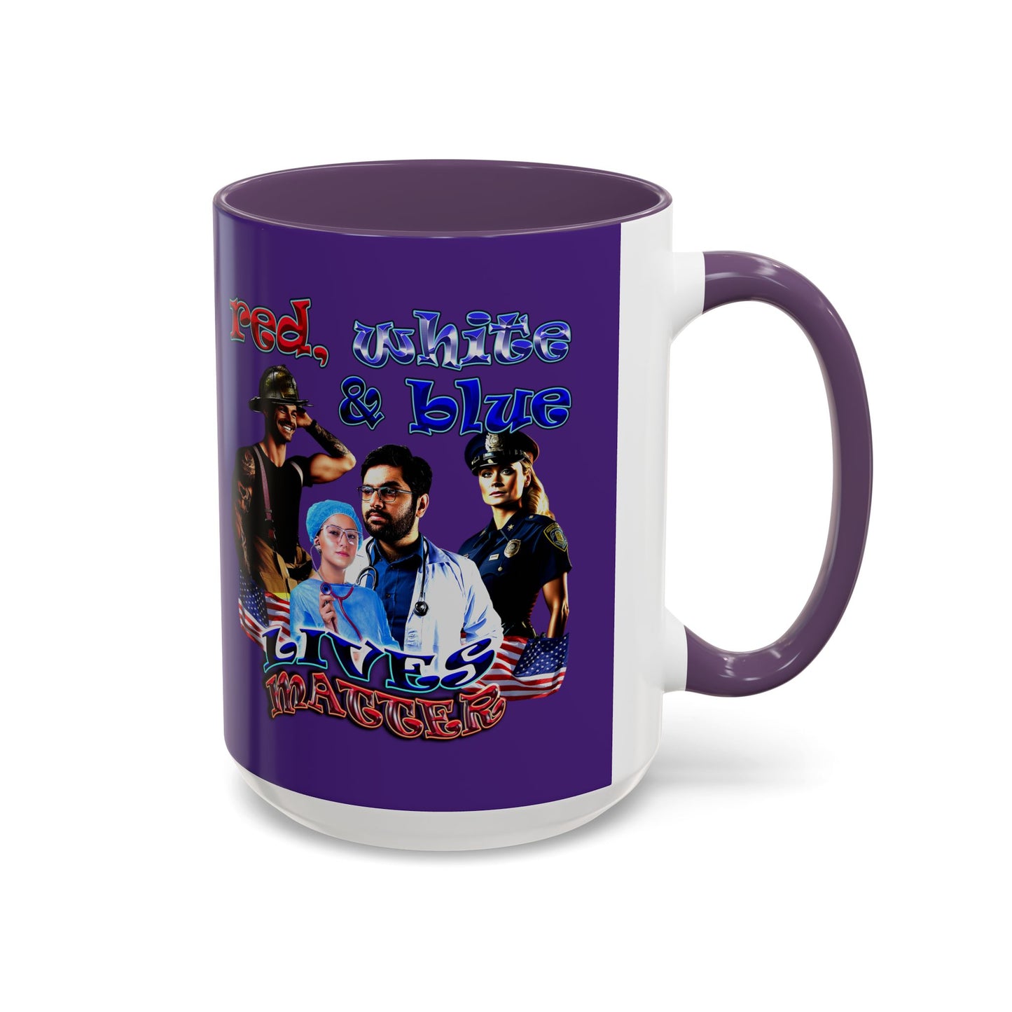 rw&b lives matter - Accent Mug (purple)