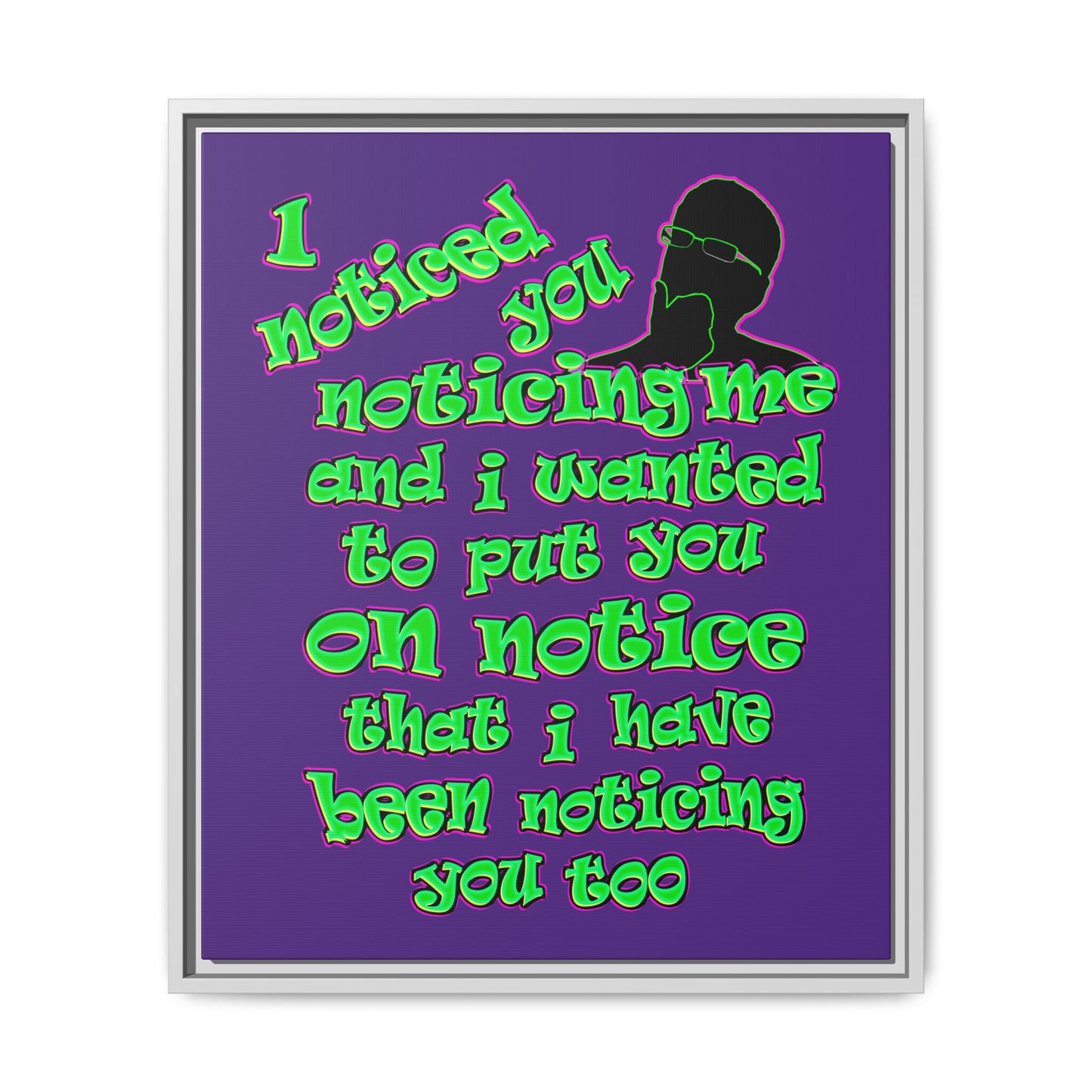 noticed you noticing - framed canvas art (purple)