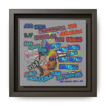 drop the beat - framed canvas art (grey)