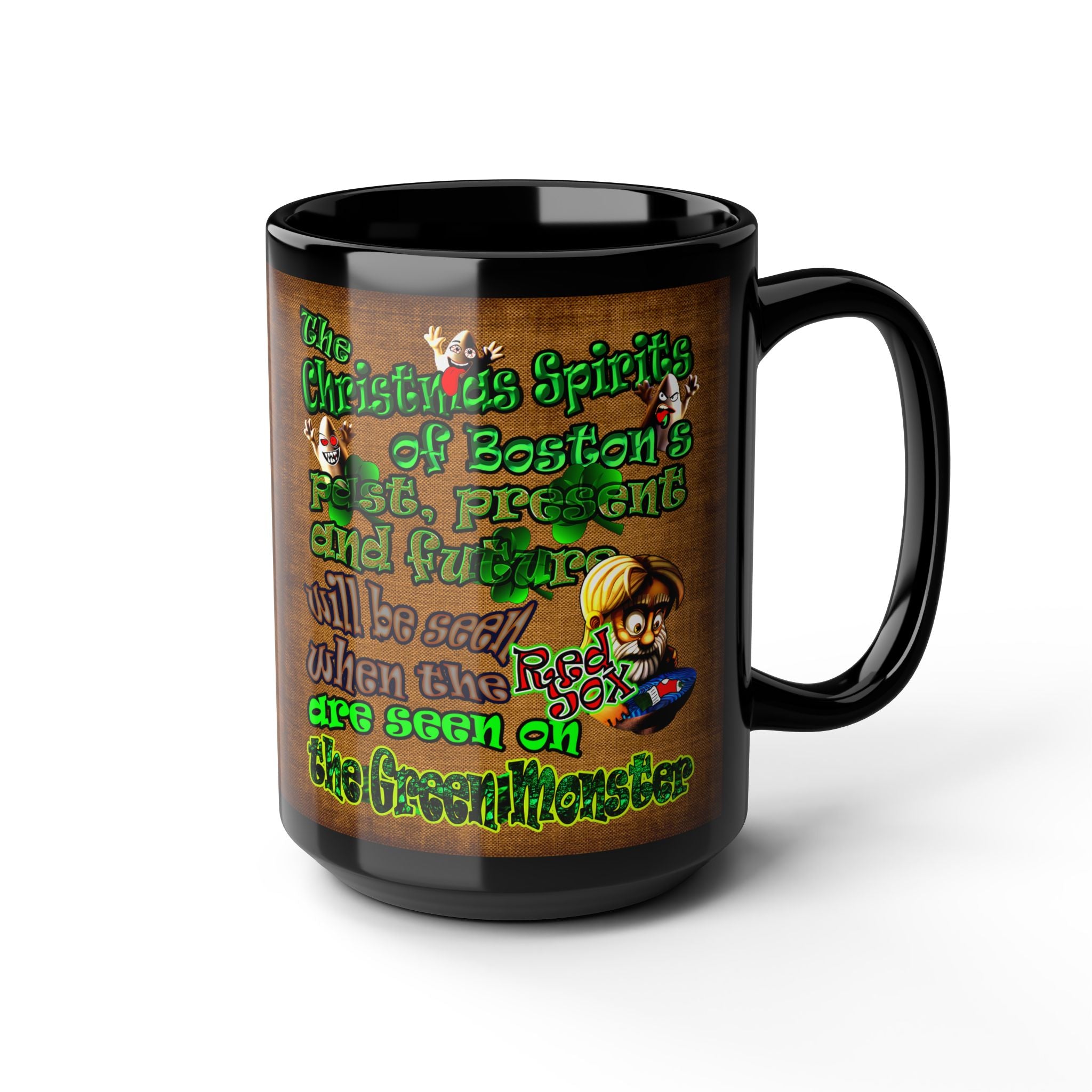 christmas spirits of boston - Black Mug (brown papyrus)