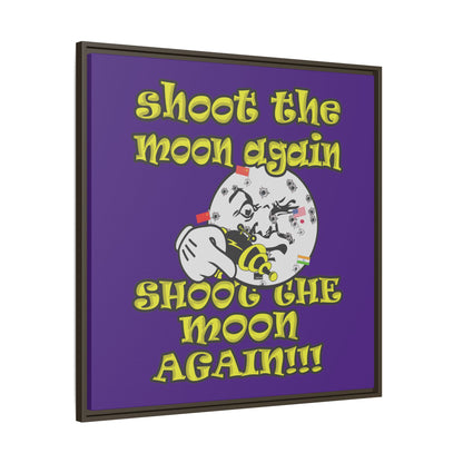 shoot the moon again - framed canvas art (purple)