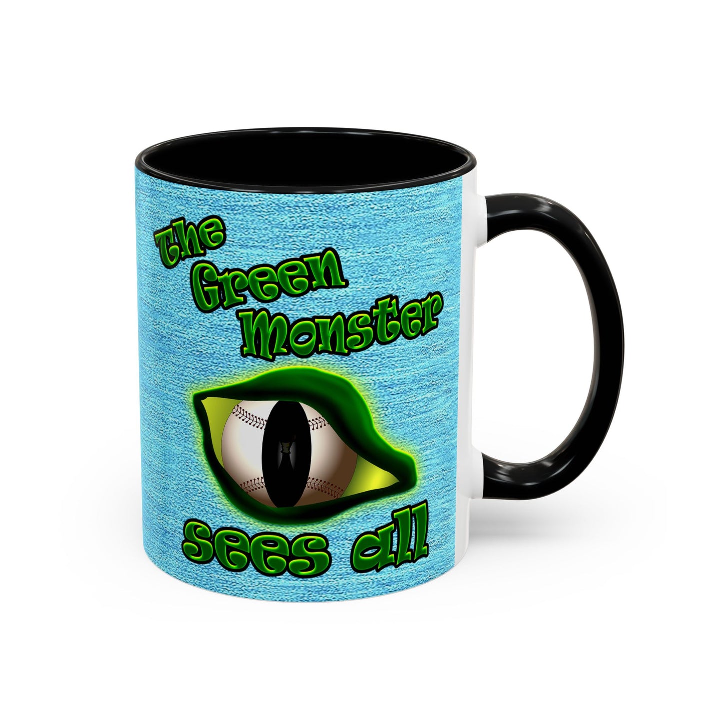 green monster - Accent Mug (faded blue)