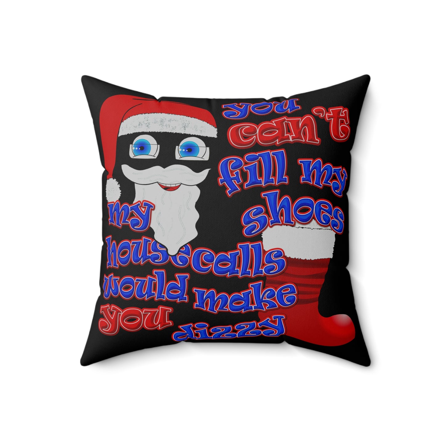 santa's shoes - Spun Polyester Square Pillow - (black)