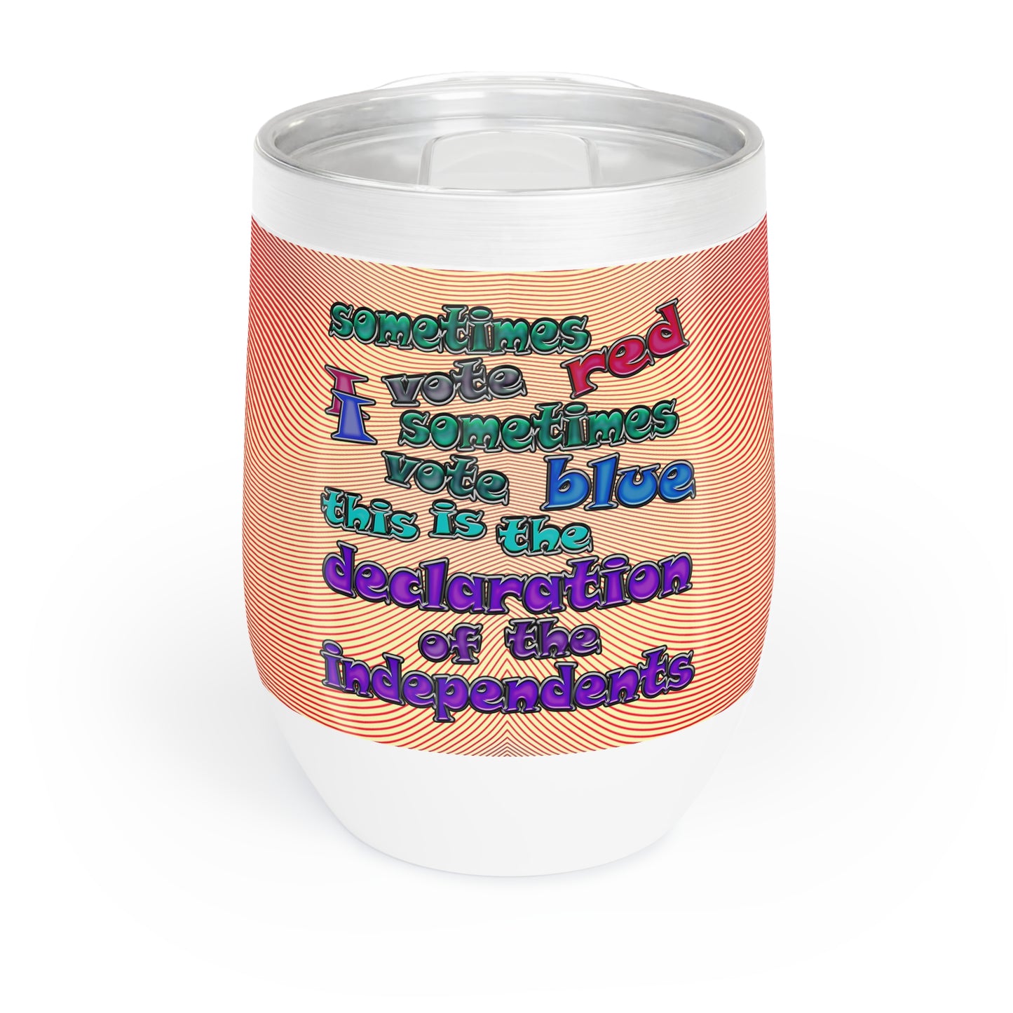 declaration of the independents - Chill Wine Tumbler (yellow-orange wave)