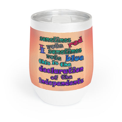 declaration of the independents - Chill Wine Tumbler (yellow-orange wave)