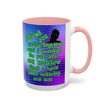noticed you noticing - Accent Mug (purple wave)