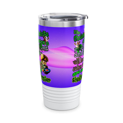 christmas spirits of boston - Ringneck Tumbler, 20oz (purple-pink wave)