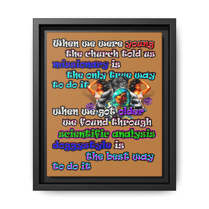 doggystyle - framed canvas art (light brown)