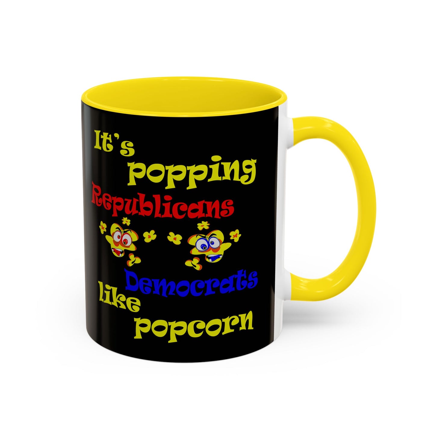 popping like popcorn - Accent Mug (black)