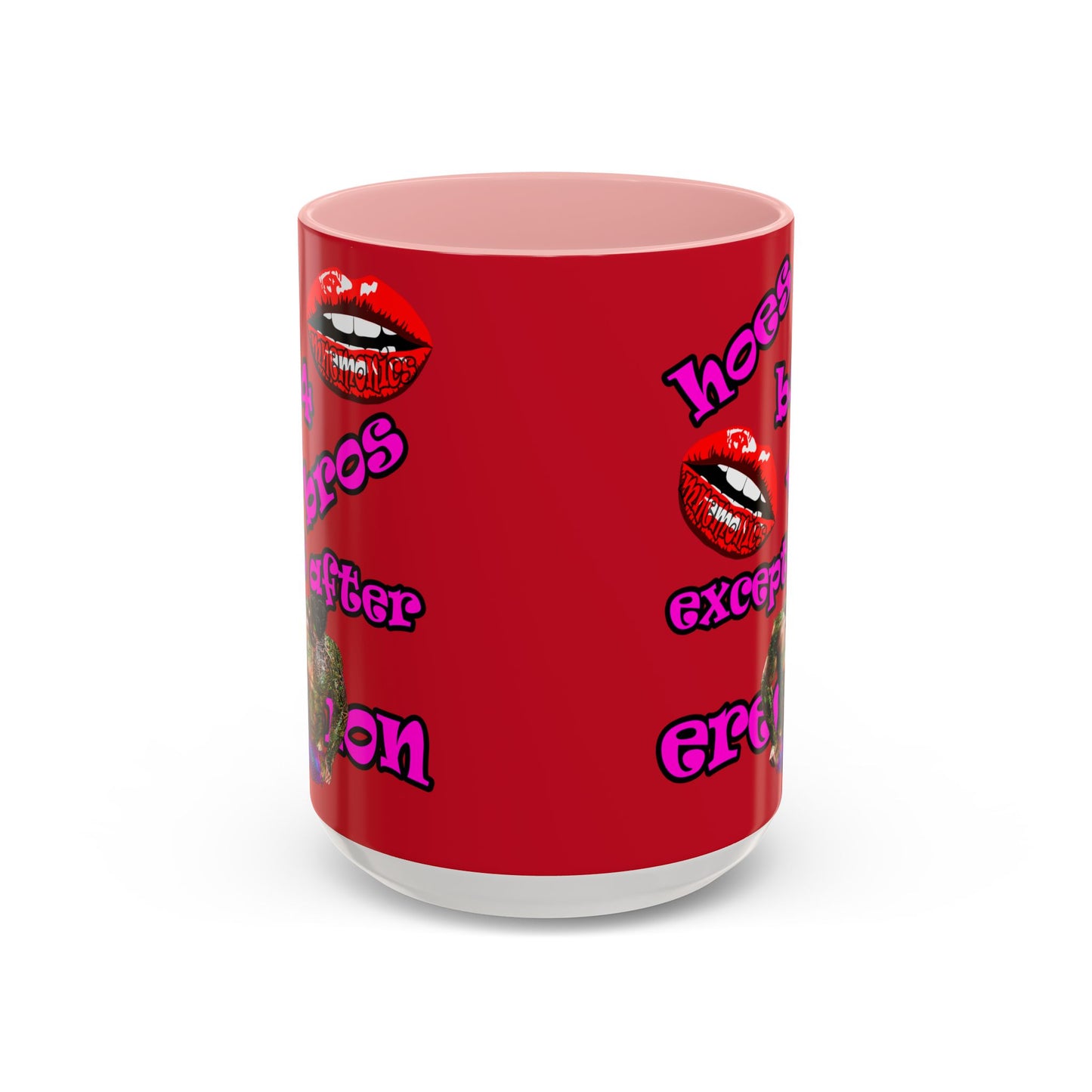 hoes b4 bros - Accent Mug (dark red)
