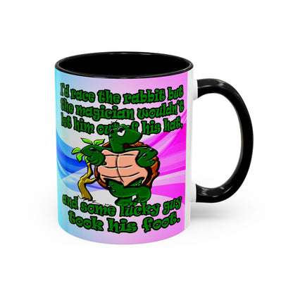 turtle race - Accent Mug (light blue-pink wave)