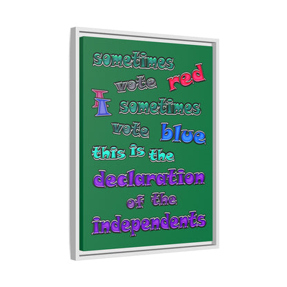 declaration of the independents - framed canvas art (dark green)