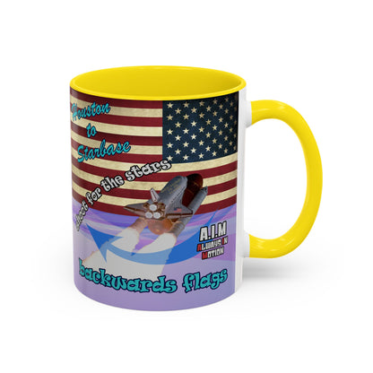 shoot for the stars - Accent Mug (light blue-pink wave)