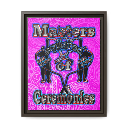 em cee squared - framed canvas art (pink swirl)