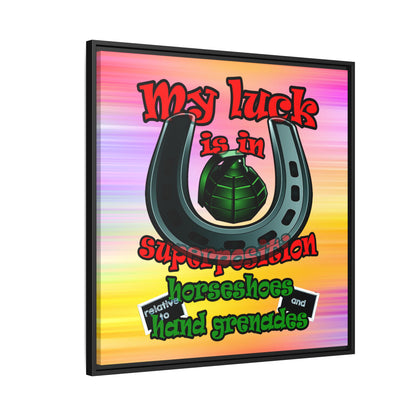 my luck - framed canvas art (color blur)