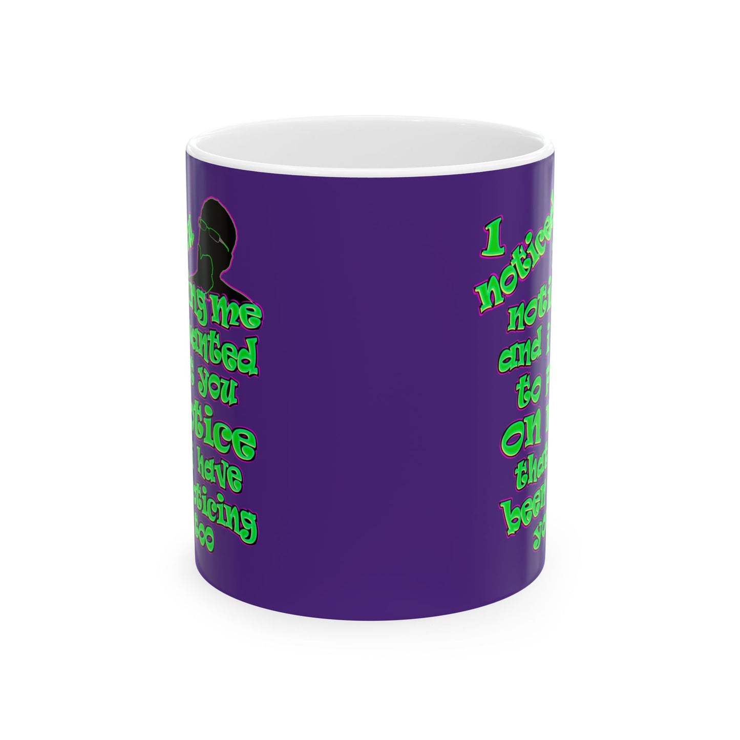 noticed you noticing - White Mug (purple)