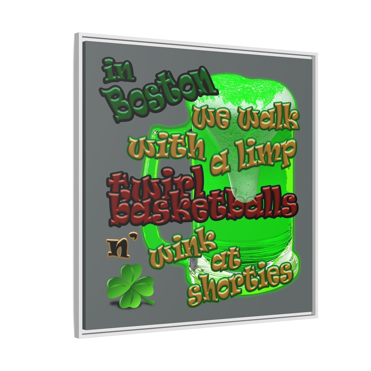 celtics logo - framed canvas art (dark grey)