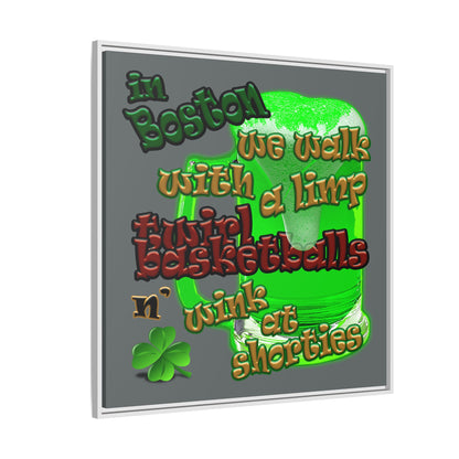 celtics logo - framed canvas art (dark grey)