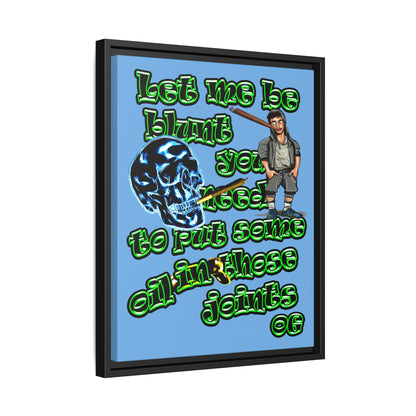 og - framed canvas art (light blue)