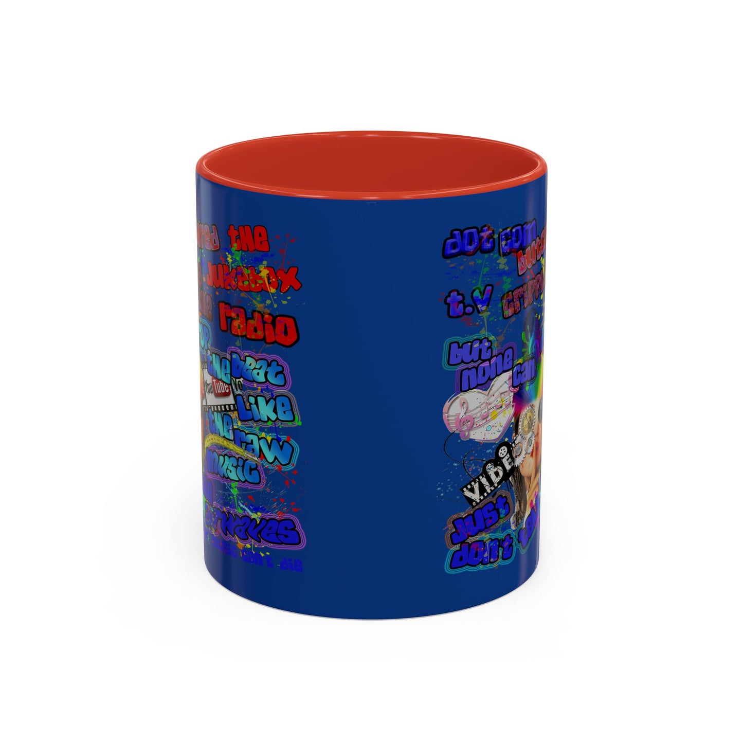 drop the beat - Accent Mug (dark blue)