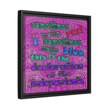 declaration of the independents - framed canvas art (pink swirl)