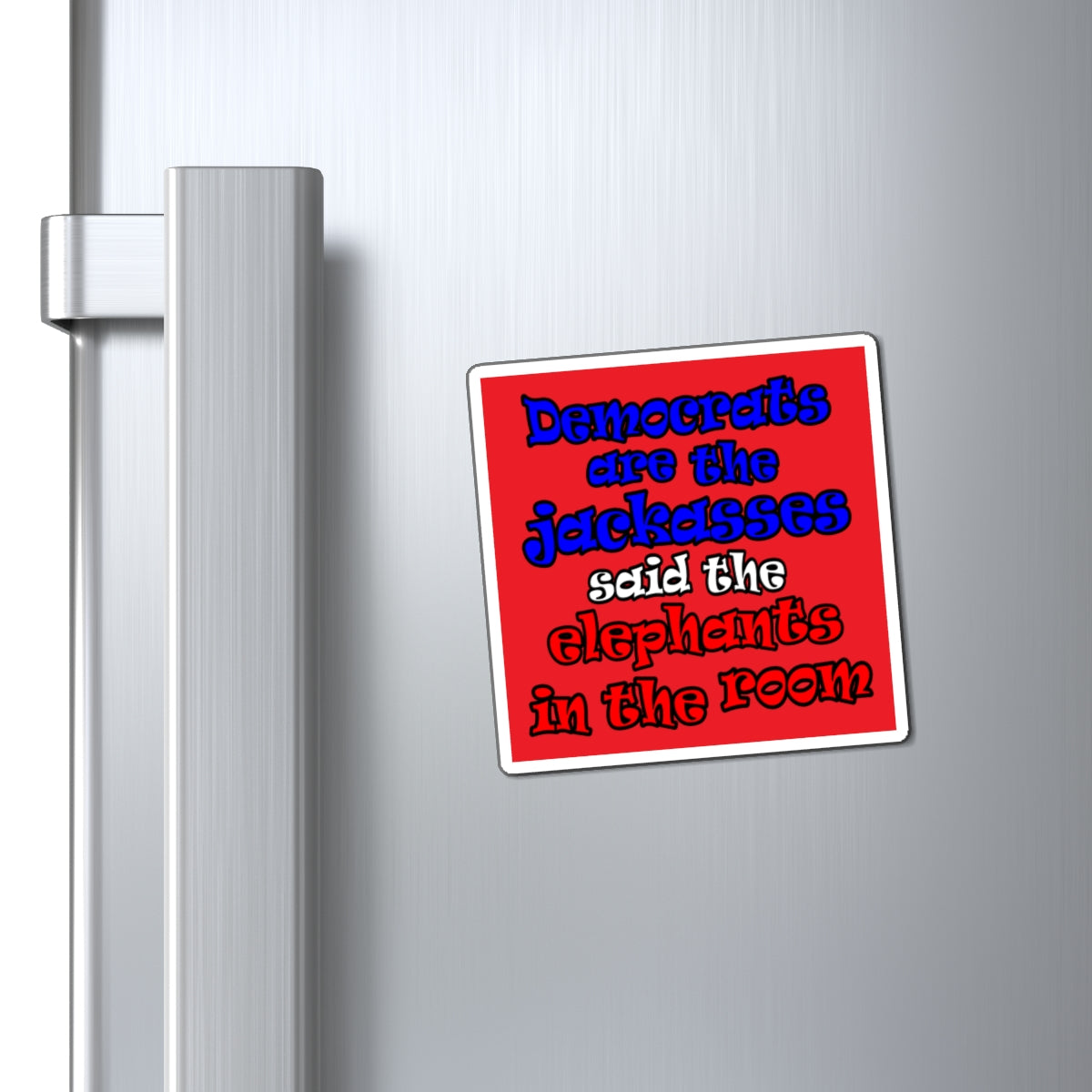 donkeys and elephants - Magnets - (red)