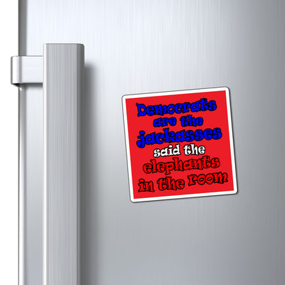 donkeys and elephants - Magnets - (red)