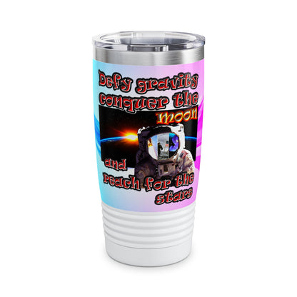 defy conquer reach - Ringneck Tumbler, 20oz (light blue-pink wave)