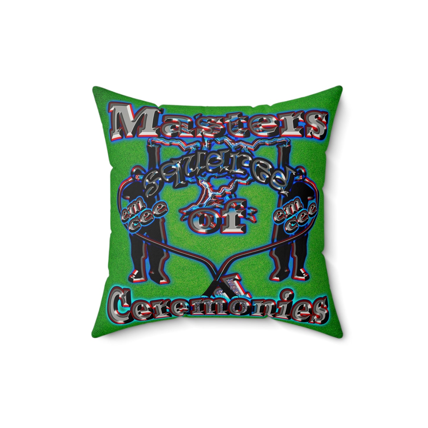 em cee squared - Faux Suede Square Pillow - (green turf)
