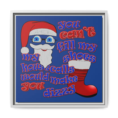 santa's shoes - framed canvas art (dark blue)