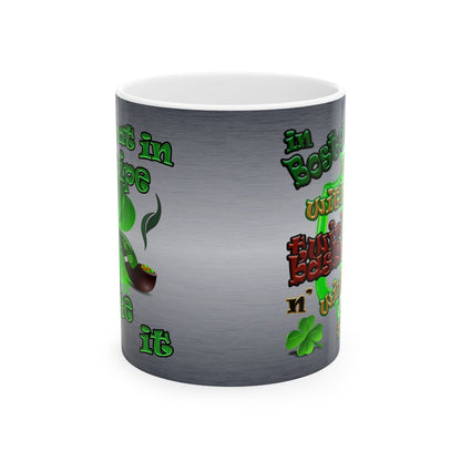 celtics logo - White Mug (brushed nickel)