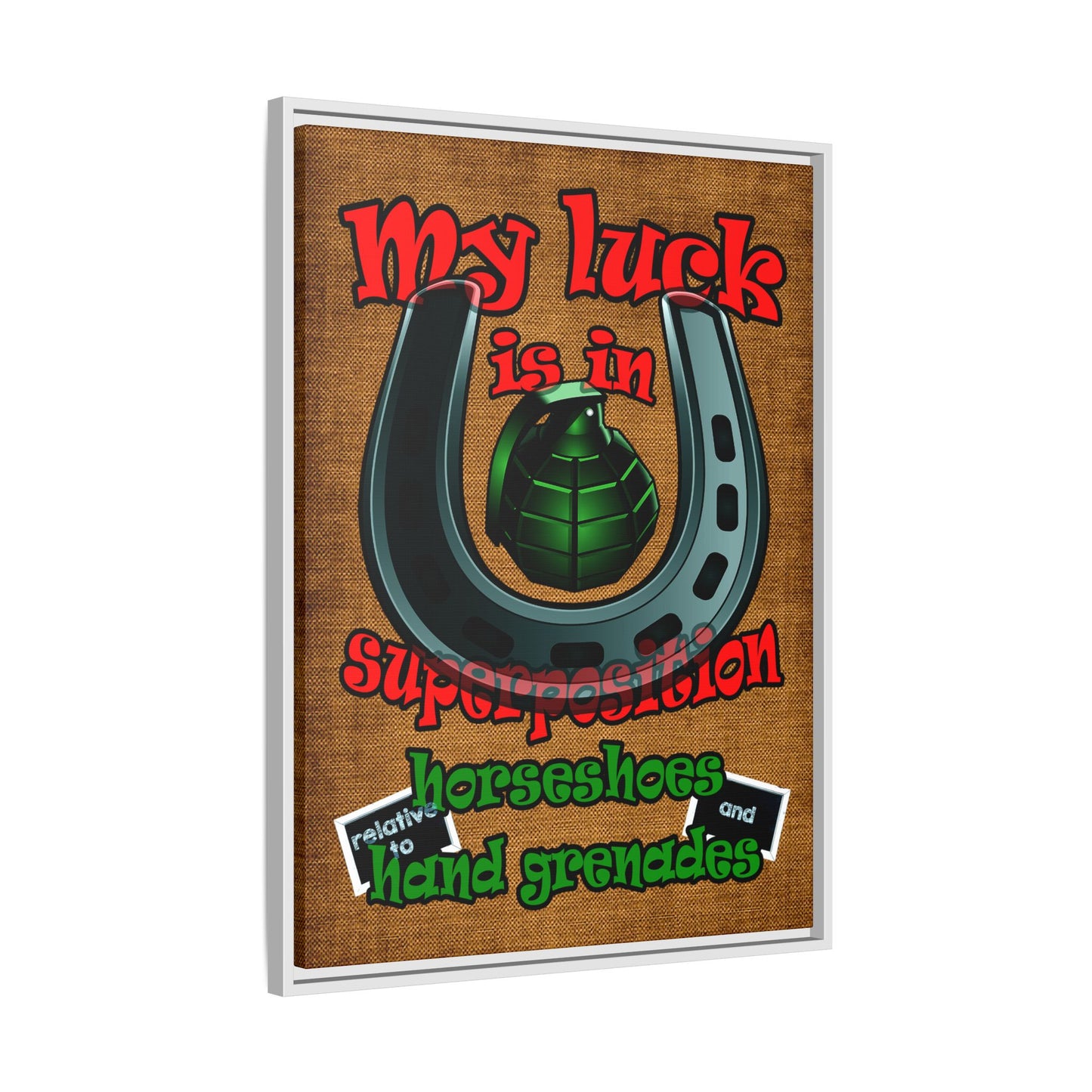 my luck - framed canvas art (brown papyrus)