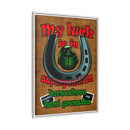 my luck - framed canvas art (brown papyrus)