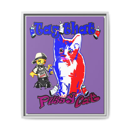 tag that - framed canvas art (light purple)