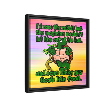turtle race - framed canvas art (color blur)