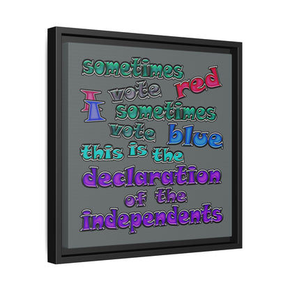declaration of the independents - framed canvas art (dark grey)