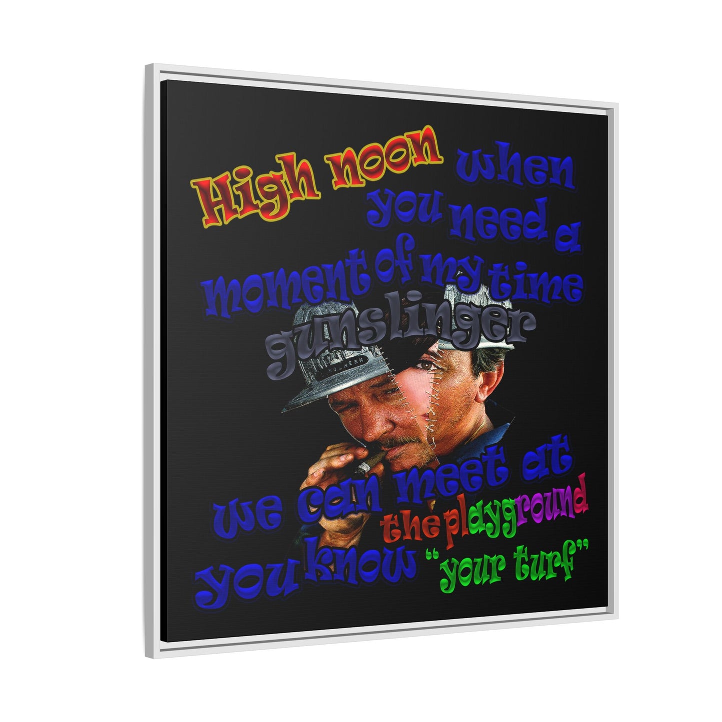 high noon - framed canvas art (black)