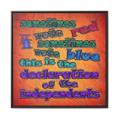 declaration of the independents - framed canvas art (burnt orange)
