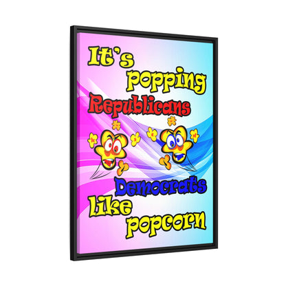 popping like popcorn - framed canvas art (light blue-pink wave)