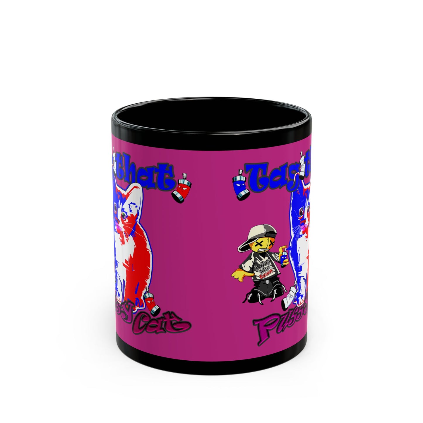 tag that - Black Mug (pink)