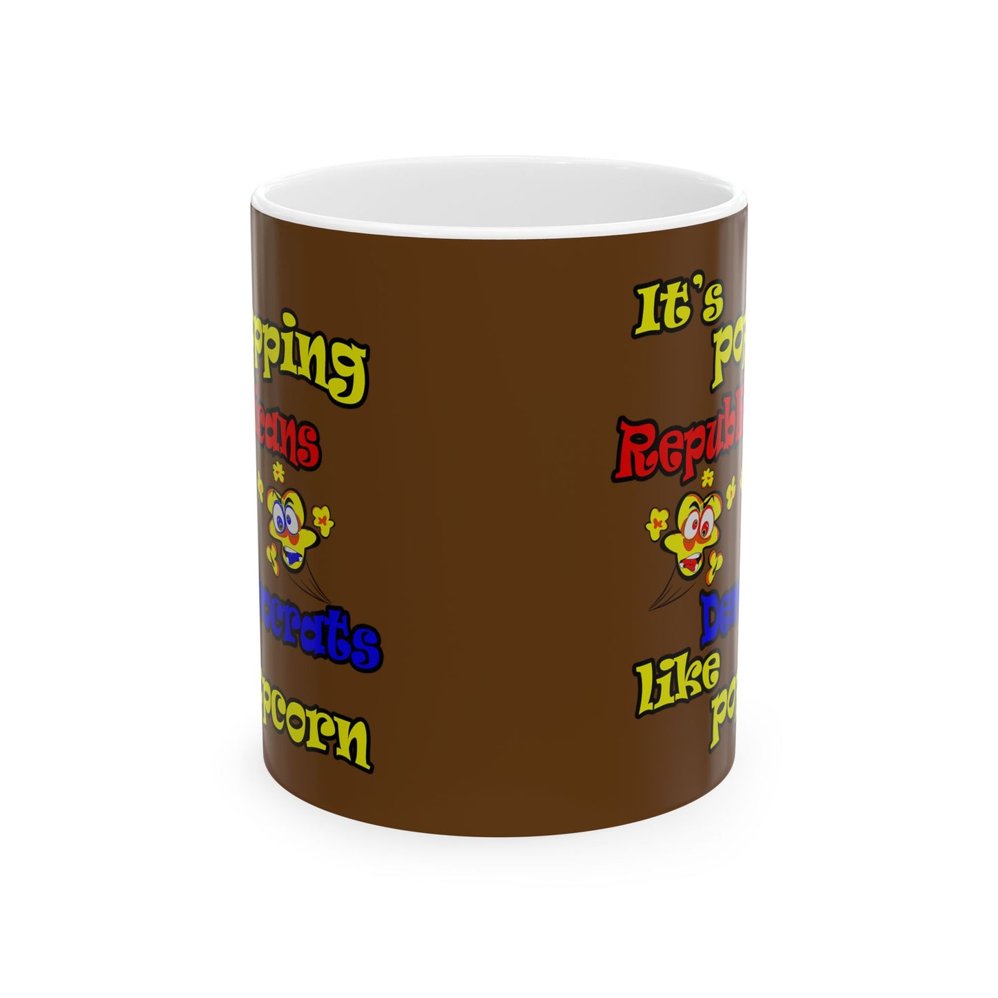 popping like popcorn - White Mug (brown)