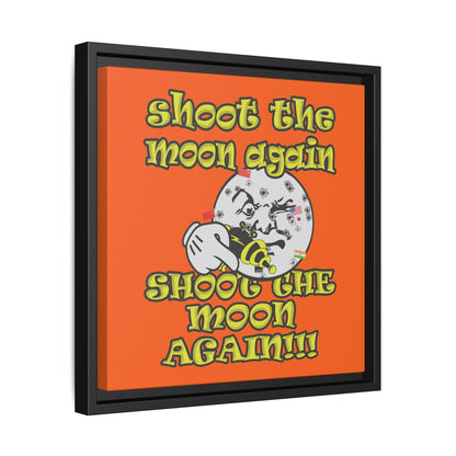 shoot the moon again - framed canvas art (orange)