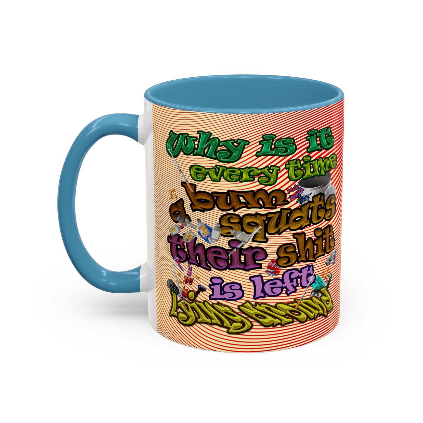 the bum's shit - Accent Mug (yellow-orange wave)