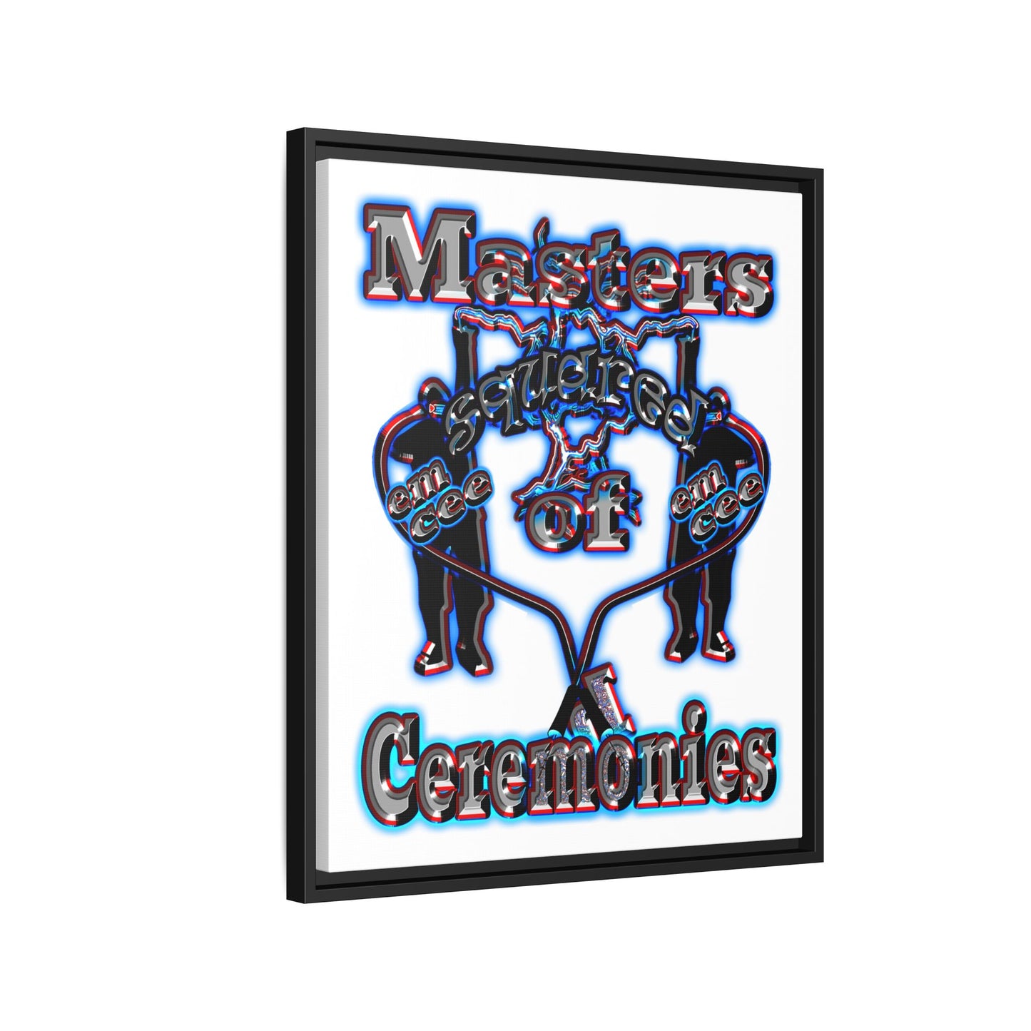 em cee squared - framed canvas art (white)