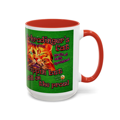 schrodinger's cat - Accent Mug (green turf)