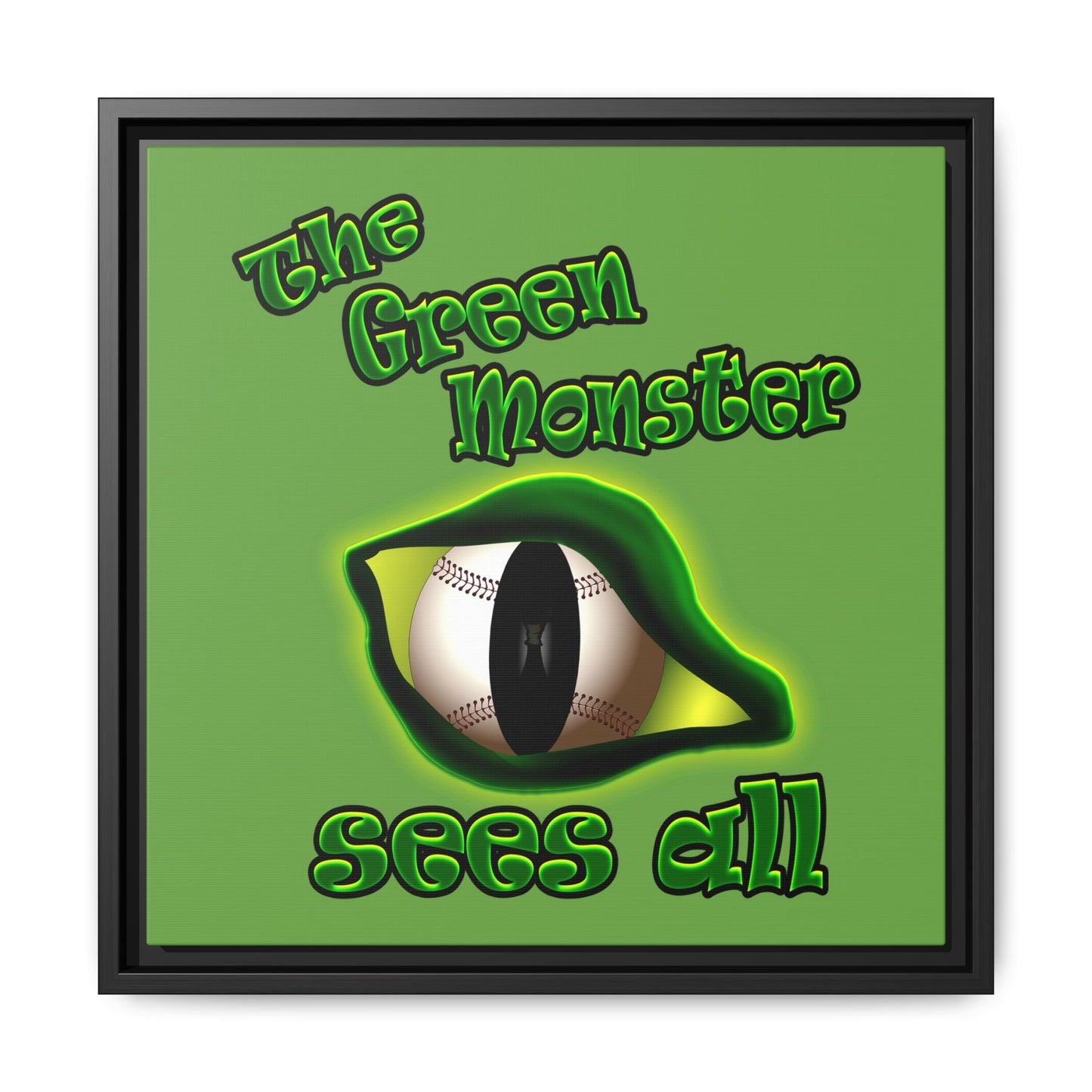 green monster - framed canvas art (green)