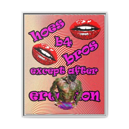 hoes b4 bros - framed canvas art (yellow-orange wave)