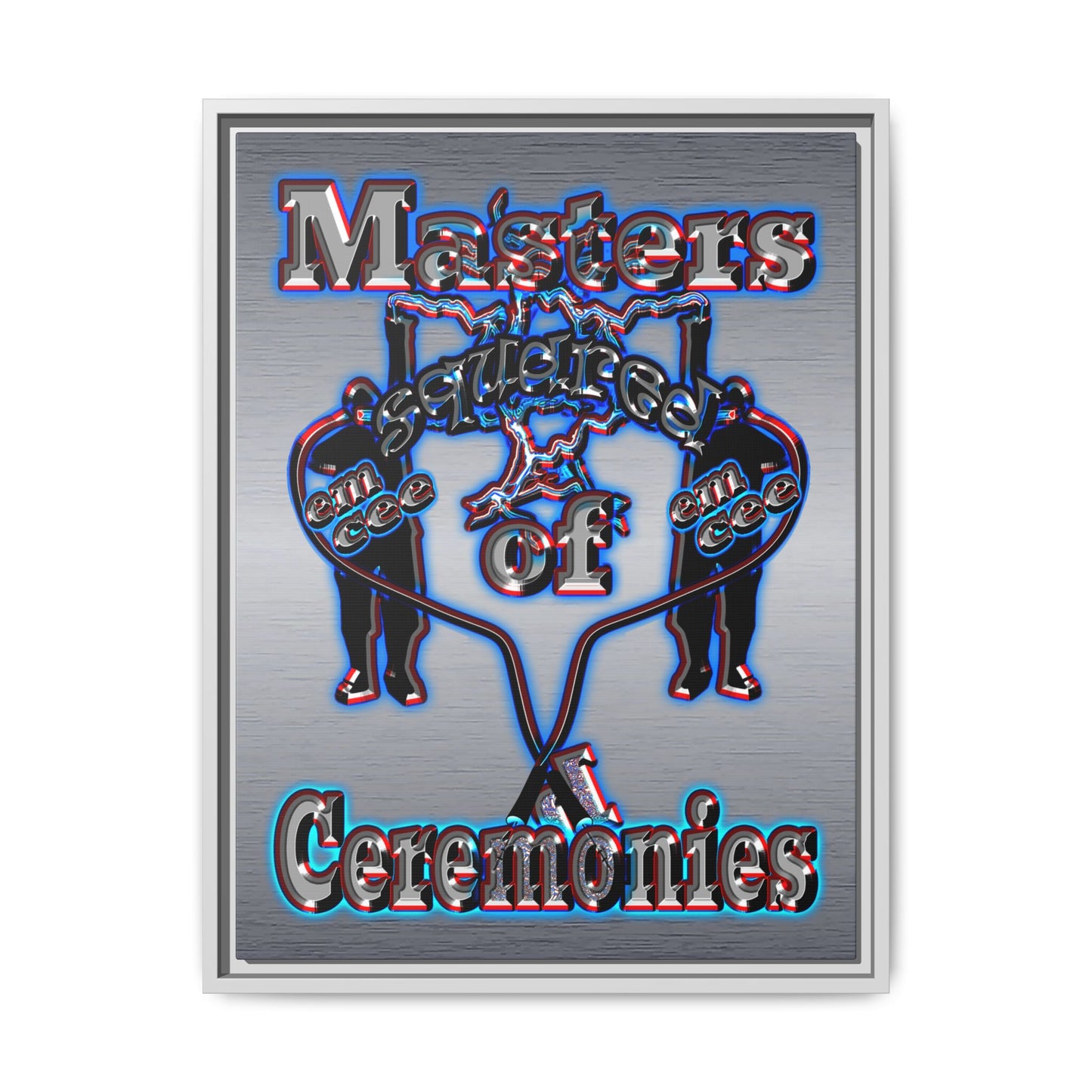 em cee squared - framed canvas art (brushed nickel)