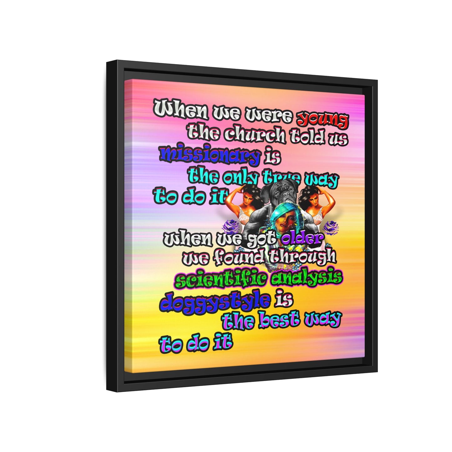 doggystyle - framed canvas art (color blur)