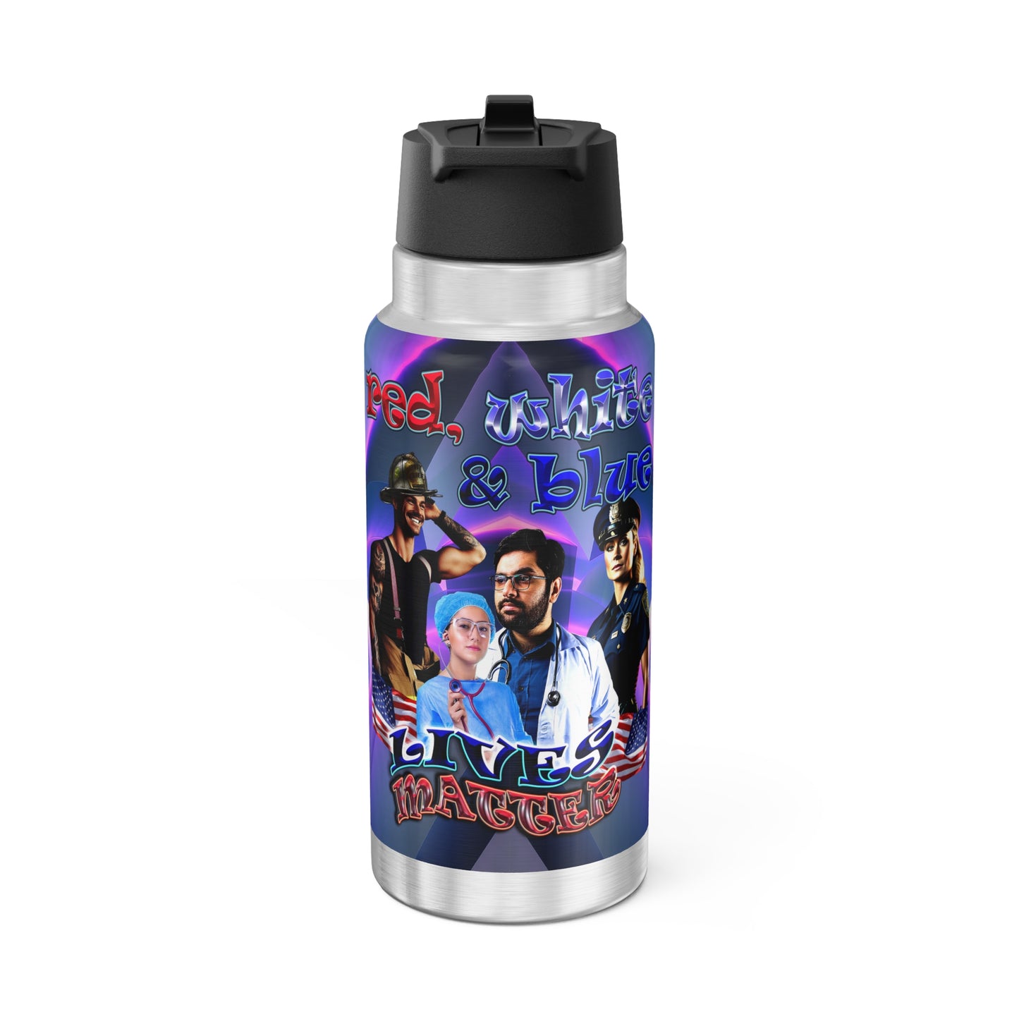 rw&b lives matter - Gator Tumbler, 32oz  (grey-pink wave)